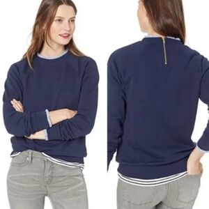 J. Crew Mercantile Preppy Sweatshirt Gingham Ruffled Trim Size XL